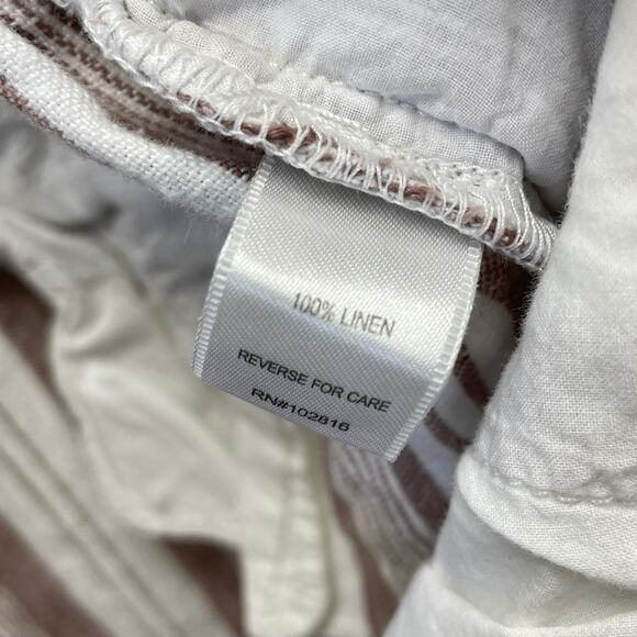 Garnet Hill Linen Striped Pants Cream and Rust Size 10 - Picture 10 of 10
